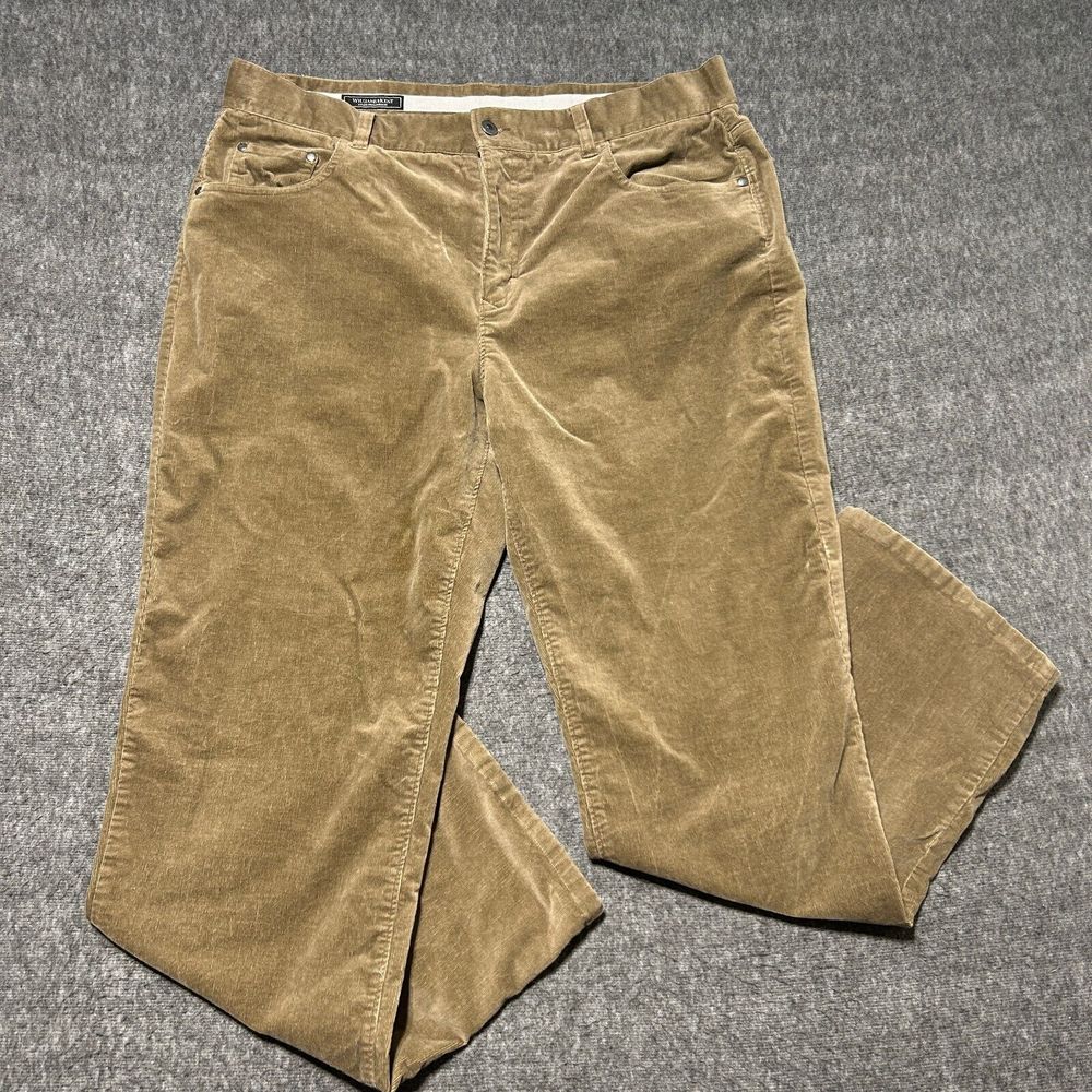Williams & Kent Corduroy Pants Mens 38 Beige Chino Straight Khaki Retro Casual